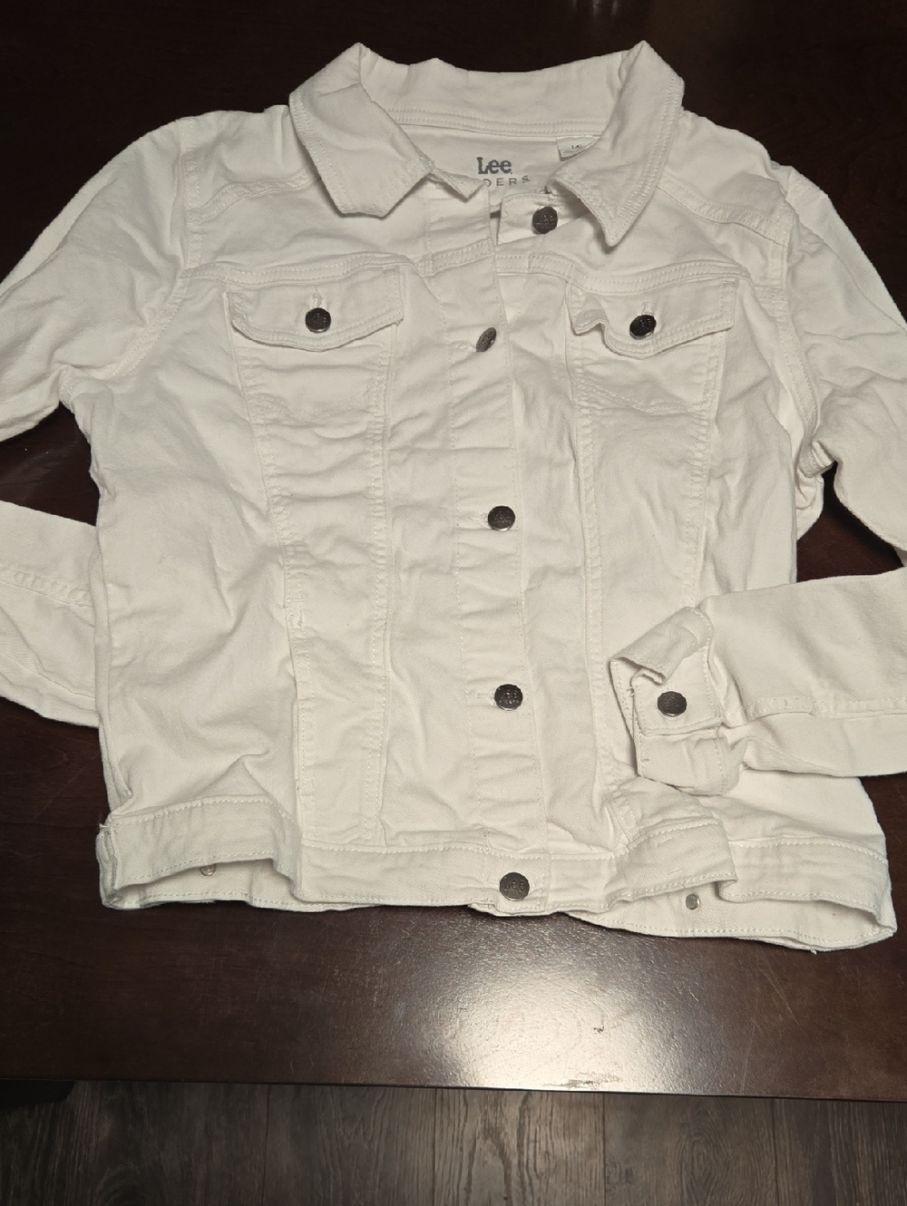Lee White Cotton Denim Jacket